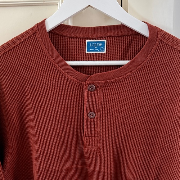 J. Crew Men's Long Sleeve Henley in Brown - Picture 4 of 4